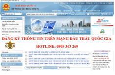 ĐĂNG KÝ THÔNG TIN TRÊN HỆ THỐNG MẠNG ĐẤU THẦU QUỐC GIA